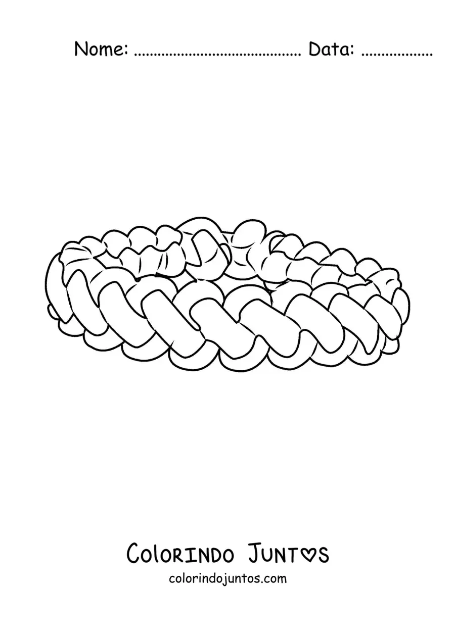 Desenho para colorir de uma pulseira de nós