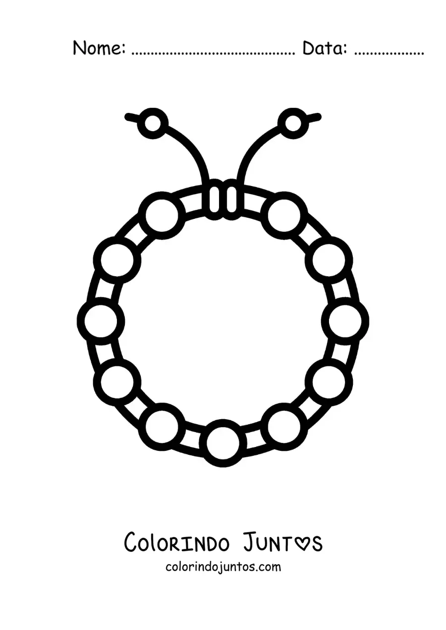 Desenho para colorir de pulseira fácil