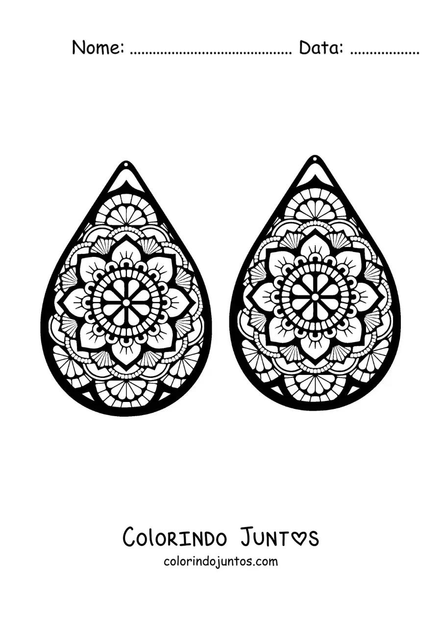 Desenho para colorir de dois brincos