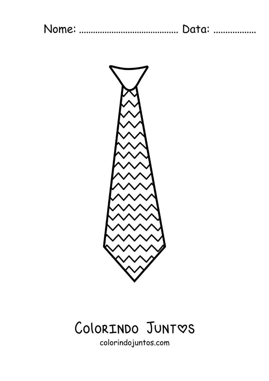 Desenho para colorir de gravata fácil
