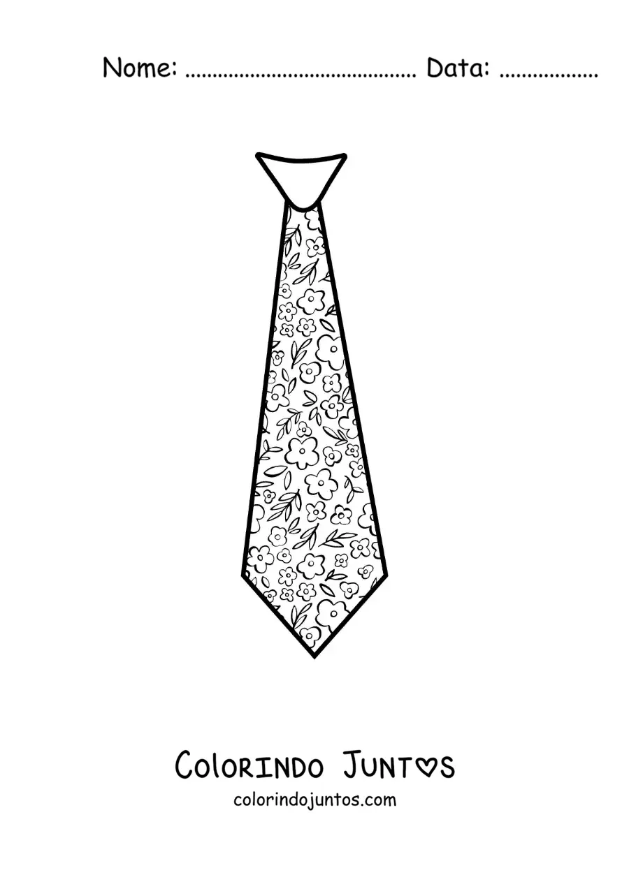 Desenho para colorir de gravata grande