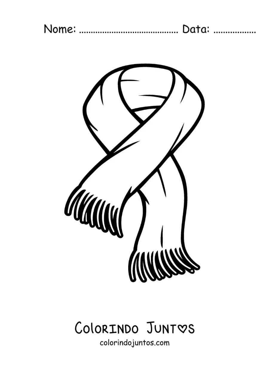 Desenho para colorir de cachecol fácil