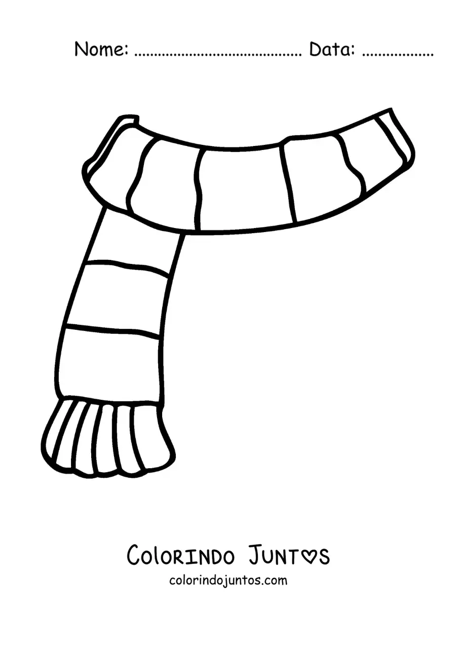 Desenho para colorir de cachecol listrado