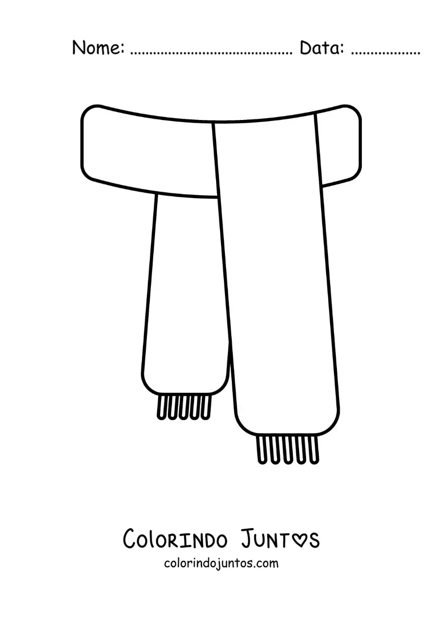 Desenho para colorir de cachecol de inverno