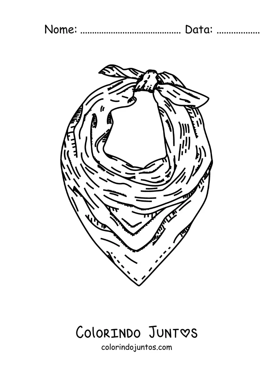 Desenho para colorir de cachecol triangular