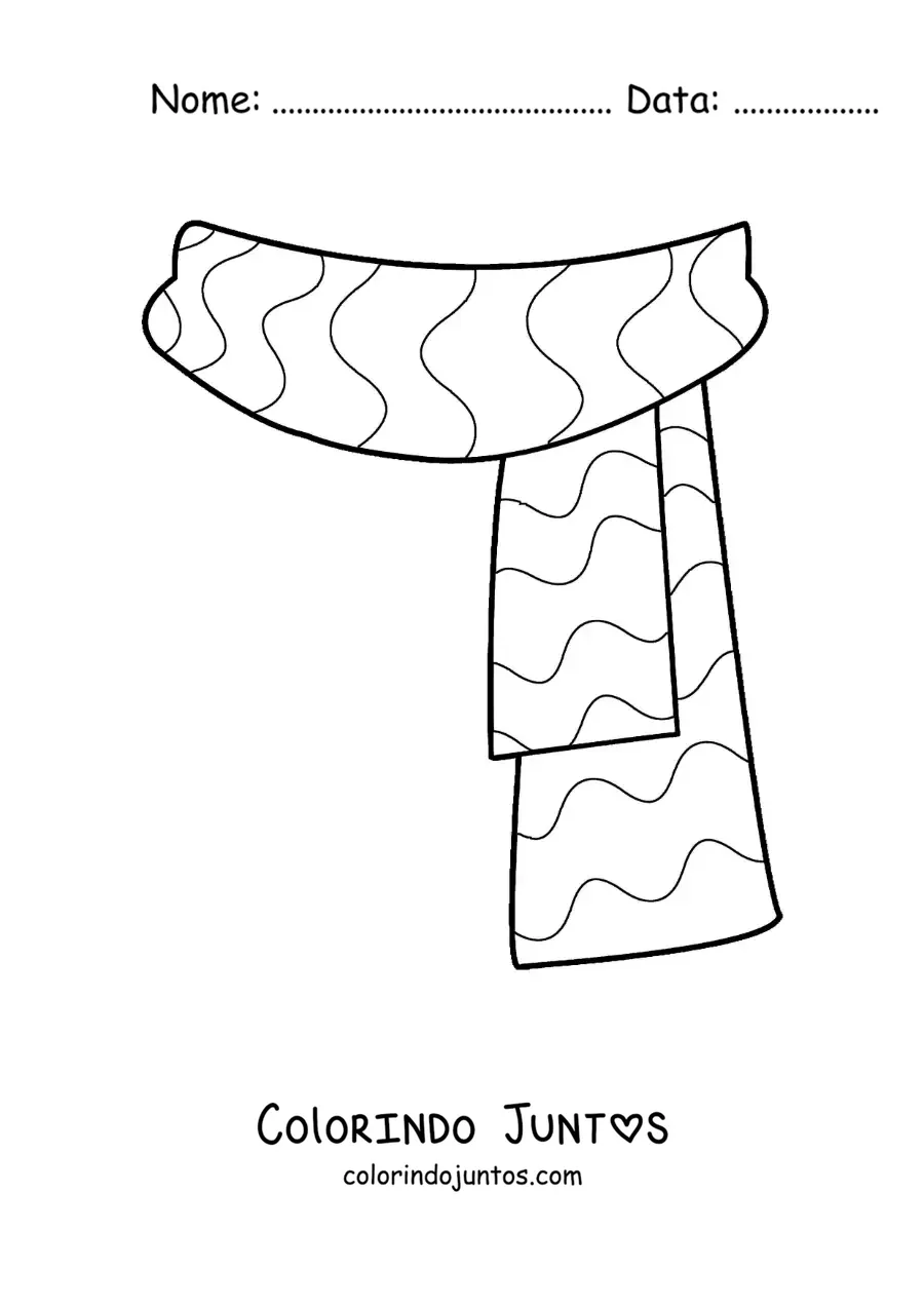 Desenho para colorir de cachecol fácil listrado