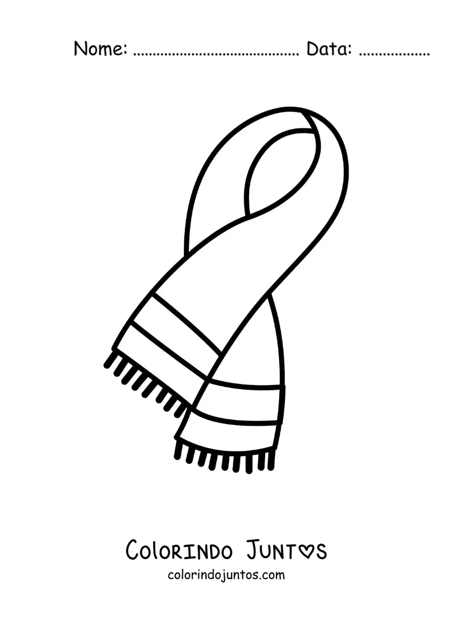 Desenho para colorir de cachecol de tricô