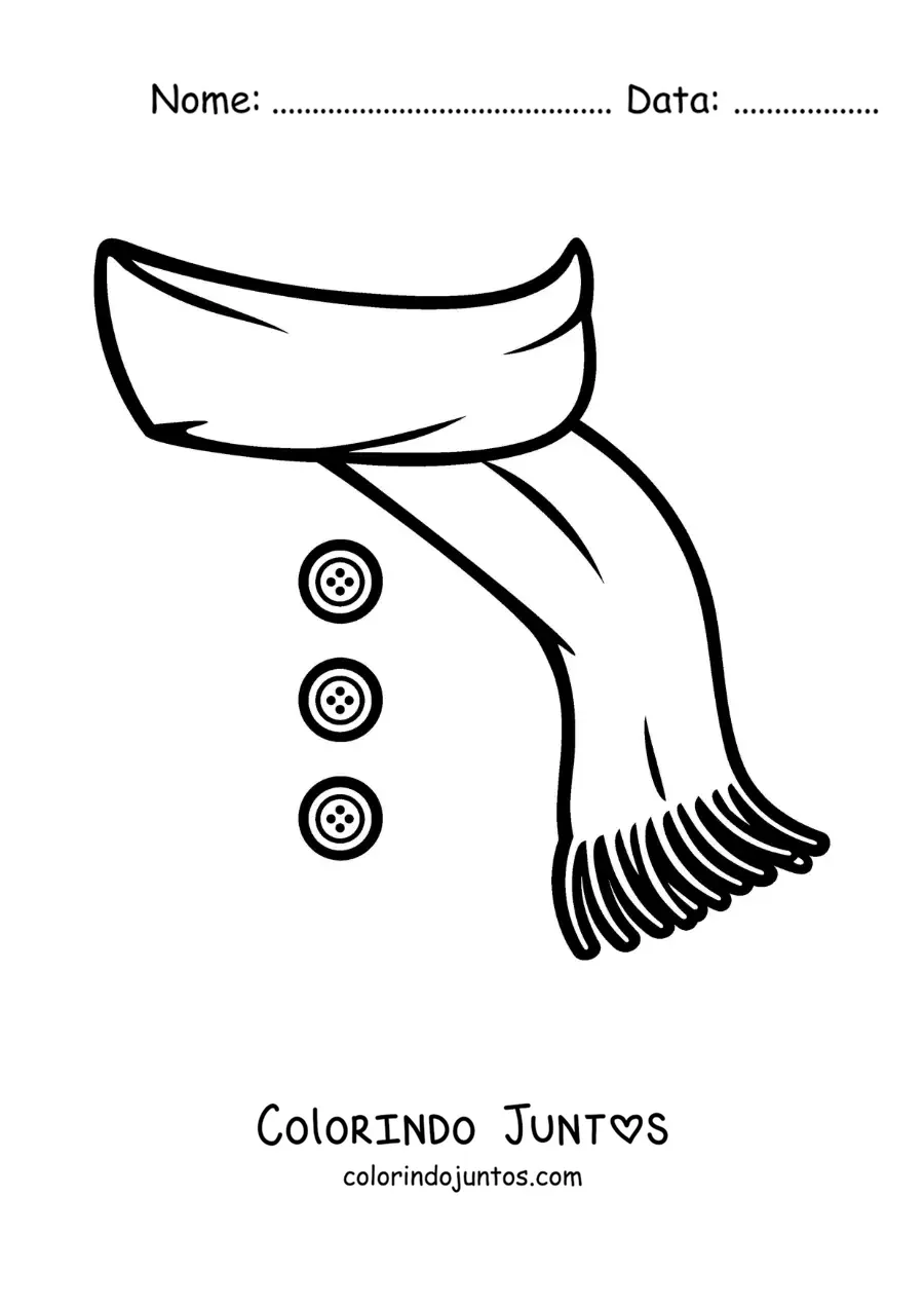 Desenho para colorir de cachecol natalino