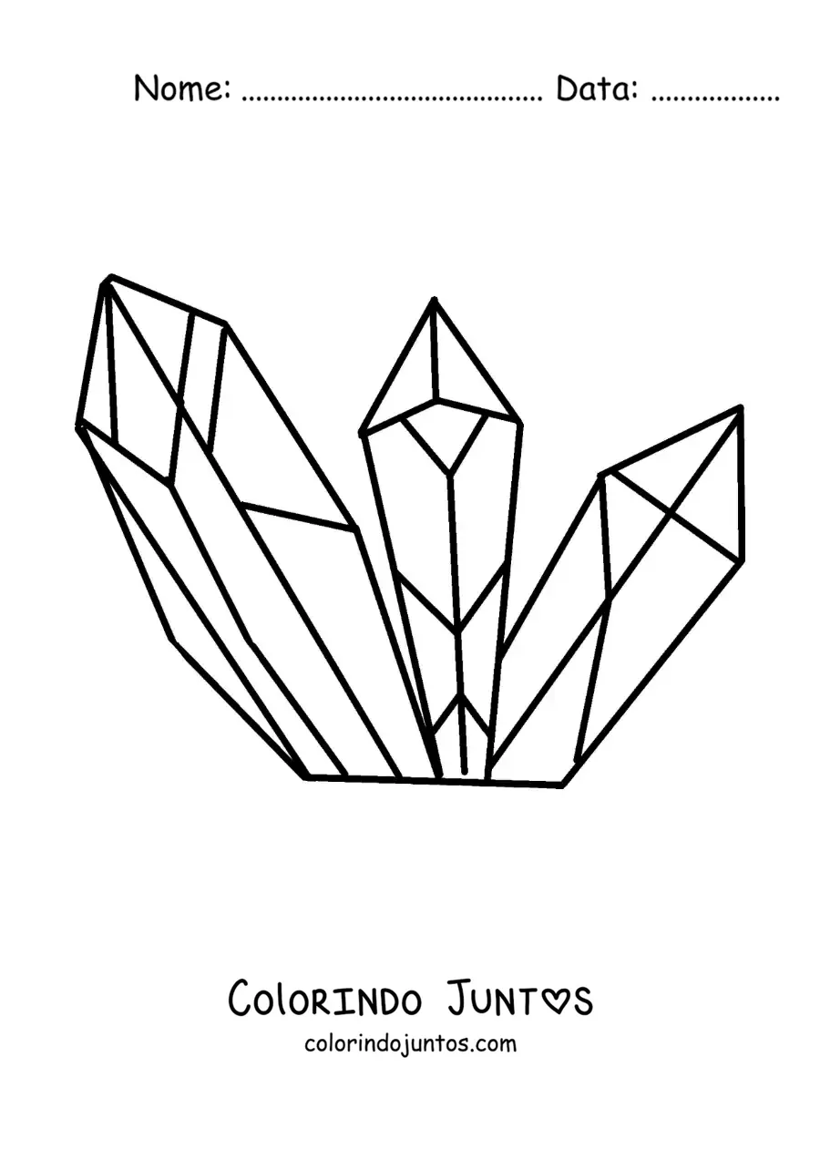 Desenho para colorir de cristais grandes