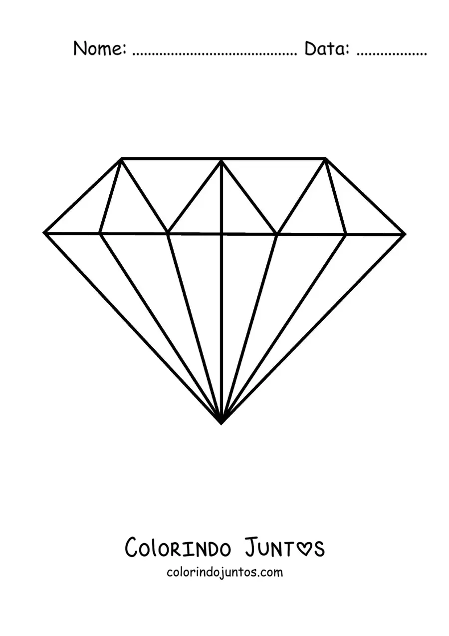 Desenho para colorir de emoji de diamante