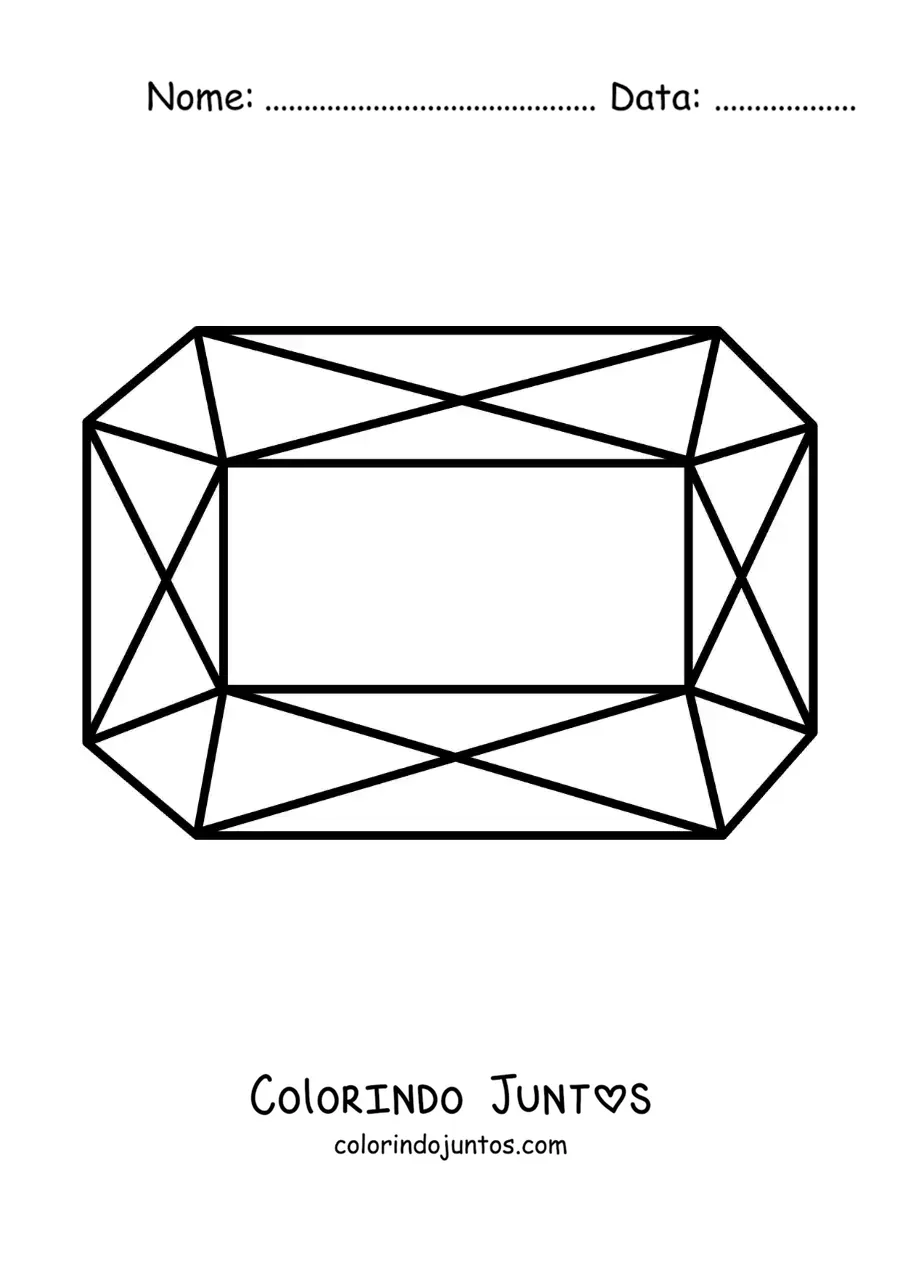 Desenho para colorir de uma pedra preciosa
