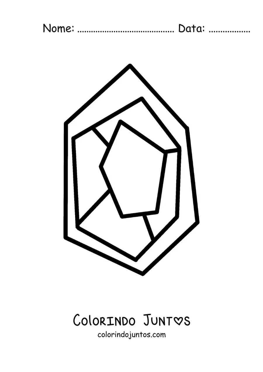 Desenho para colorir de uma pedra preciosa grande