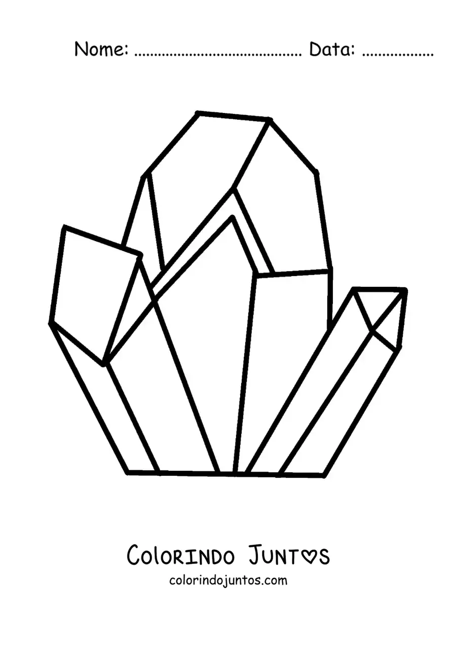 Desenho para colorir de cristais mágicos