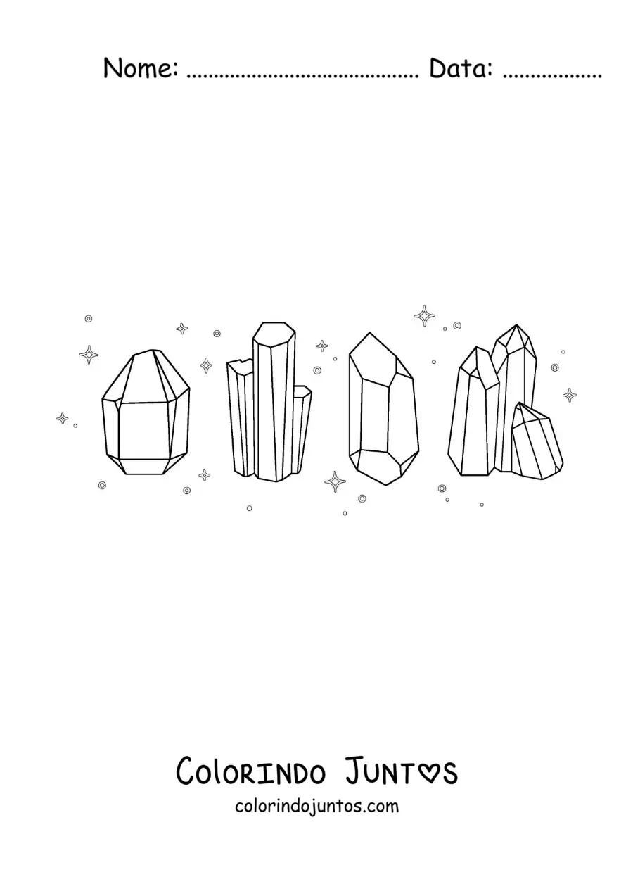 Desenho para colorir de lindos cristais