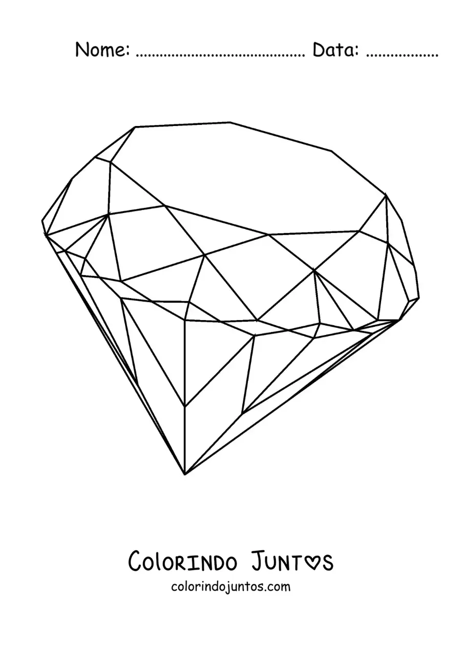 Desenho para colorir de um diamante realista