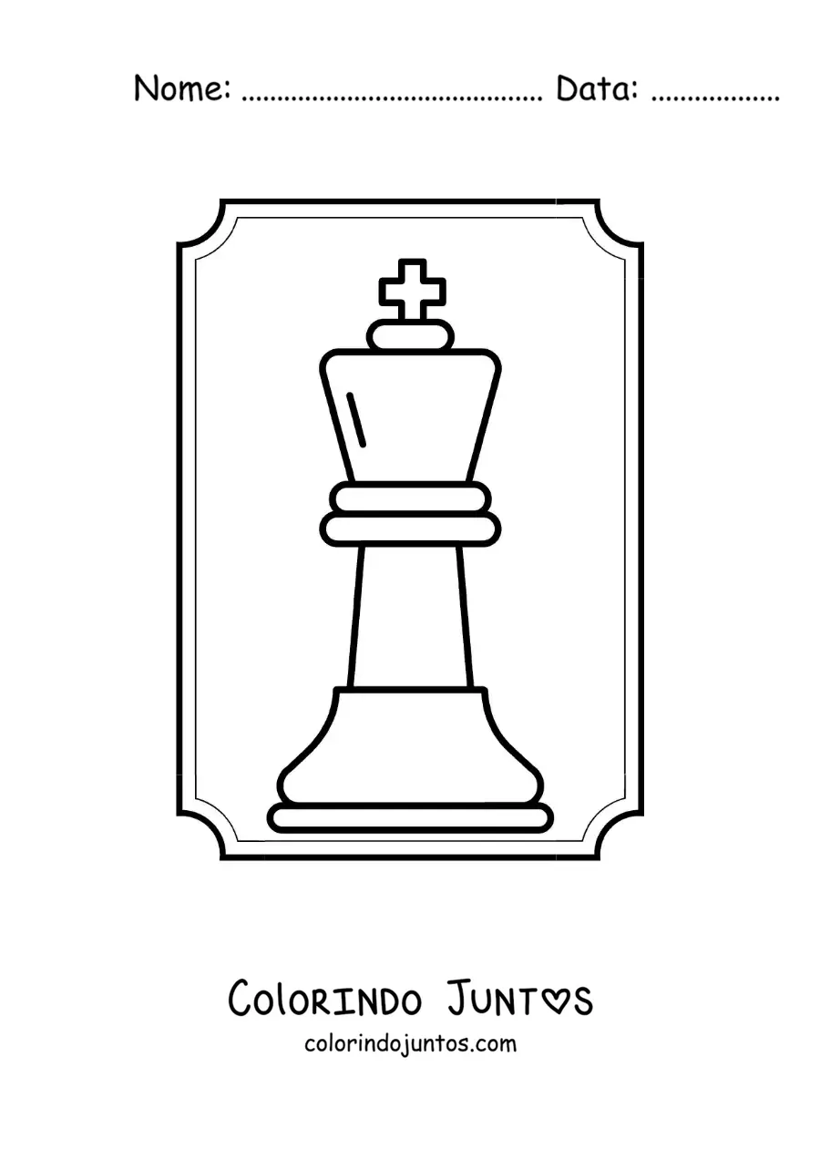 Desenho para colorir de peça do rei do xadrez