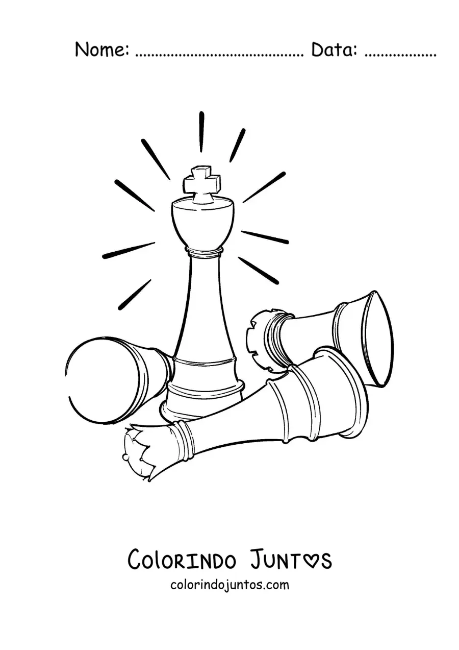 Desenho para colorir de jogo de xadrez
