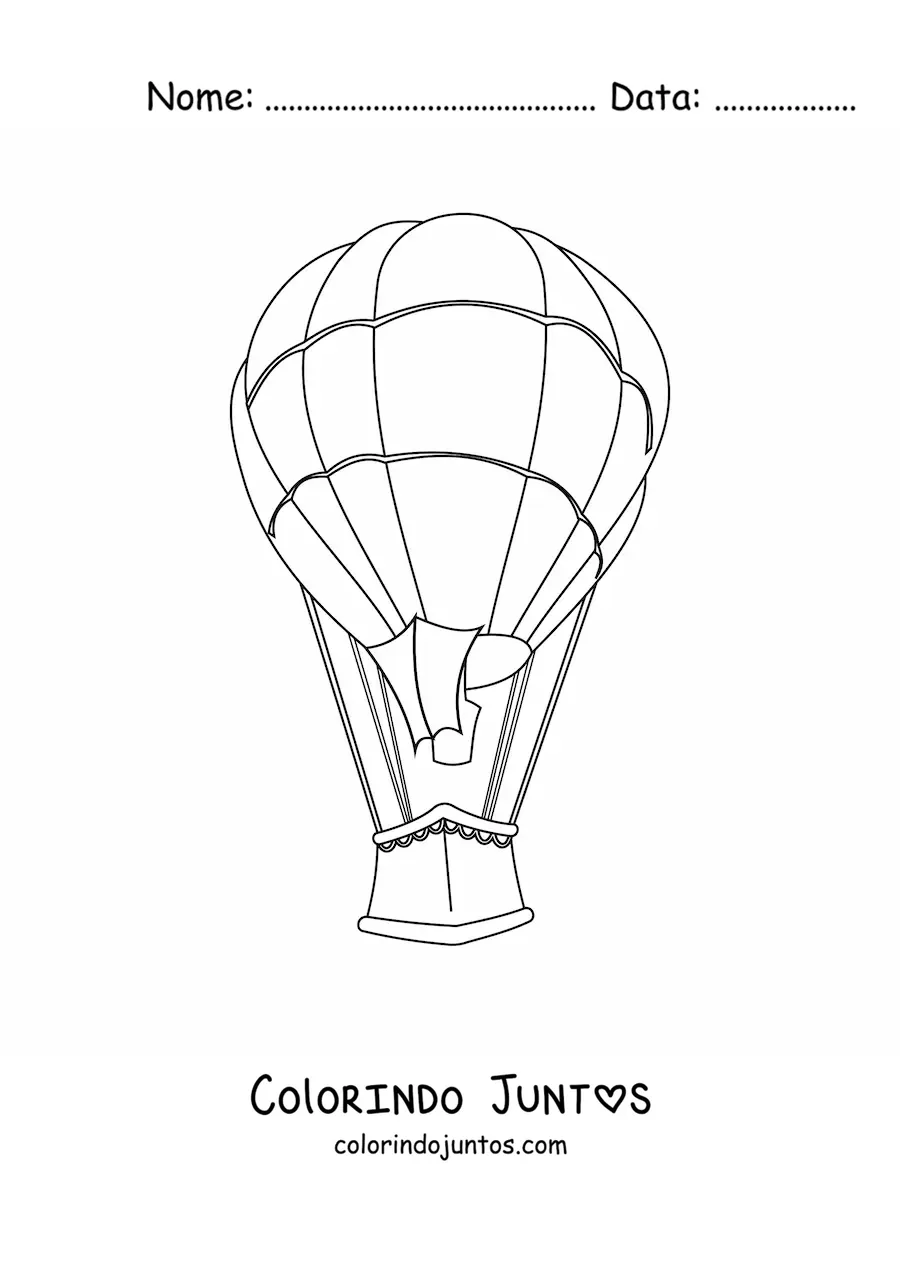 Desenho para colorir de um balao de ar quente