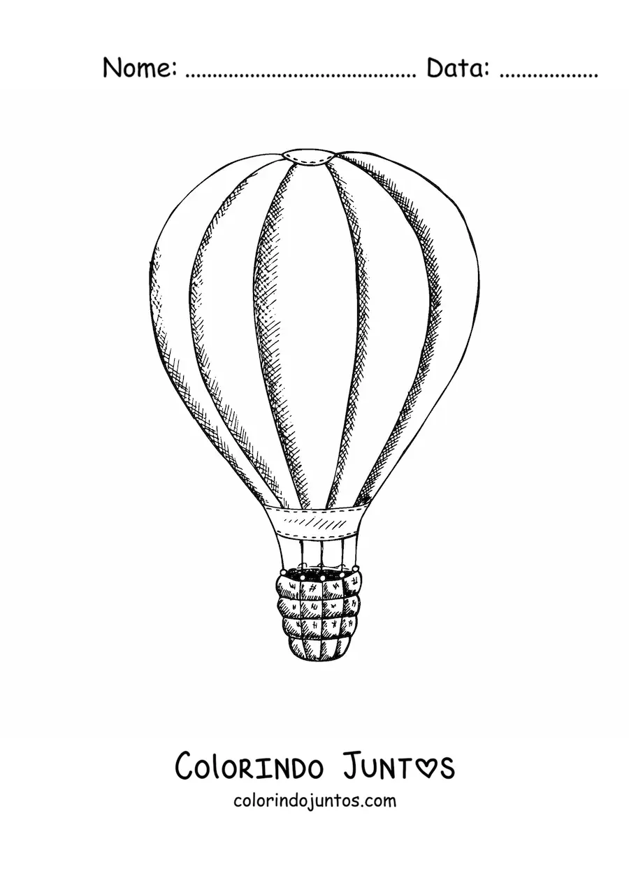 Desenho para colorir de um balao de ar quente simples