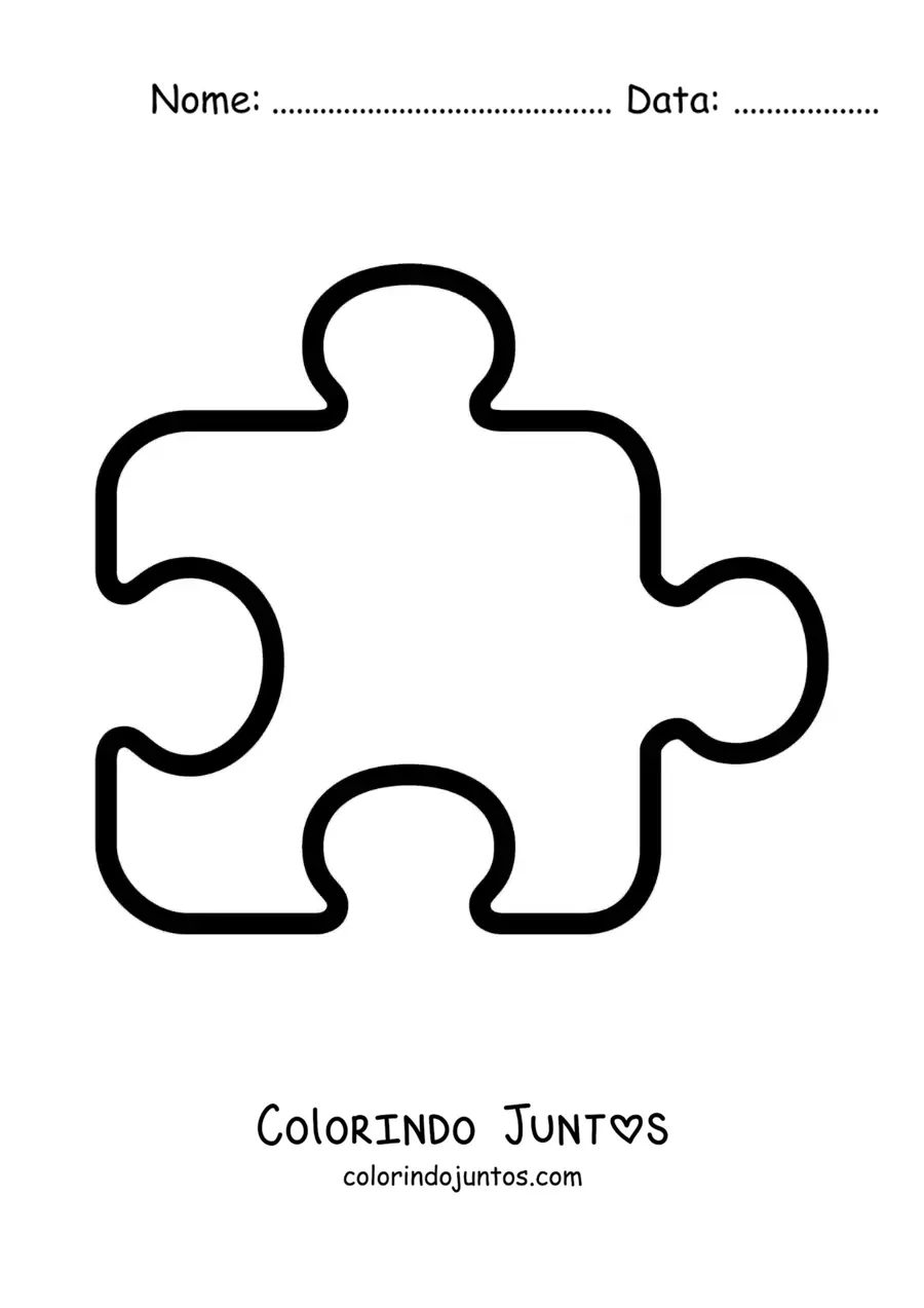 Desenho para colorir de uma peça de quebra-cabeça