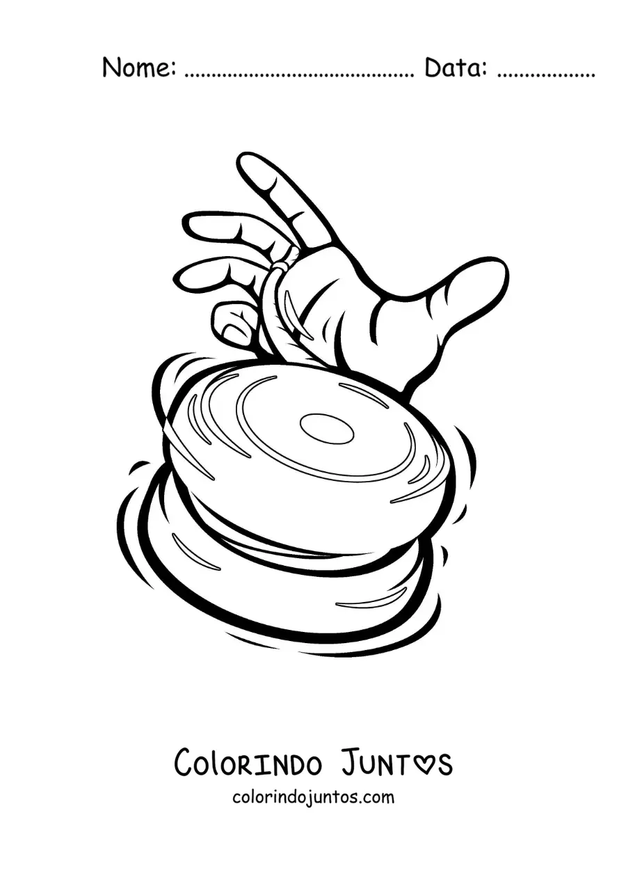Desenho para colorir de brincadeira tradicional do ioiô