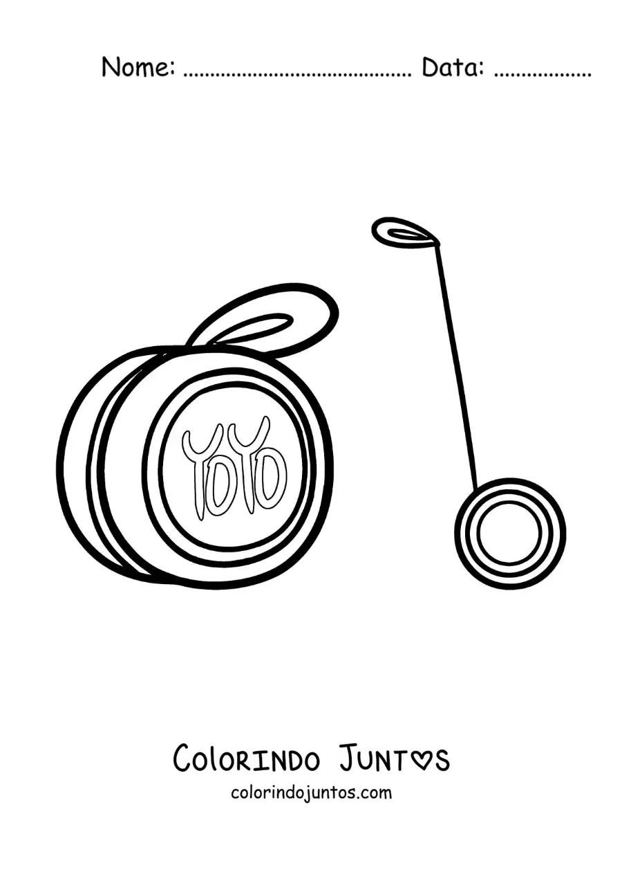 Desenho para colorir de um ioiô fácil