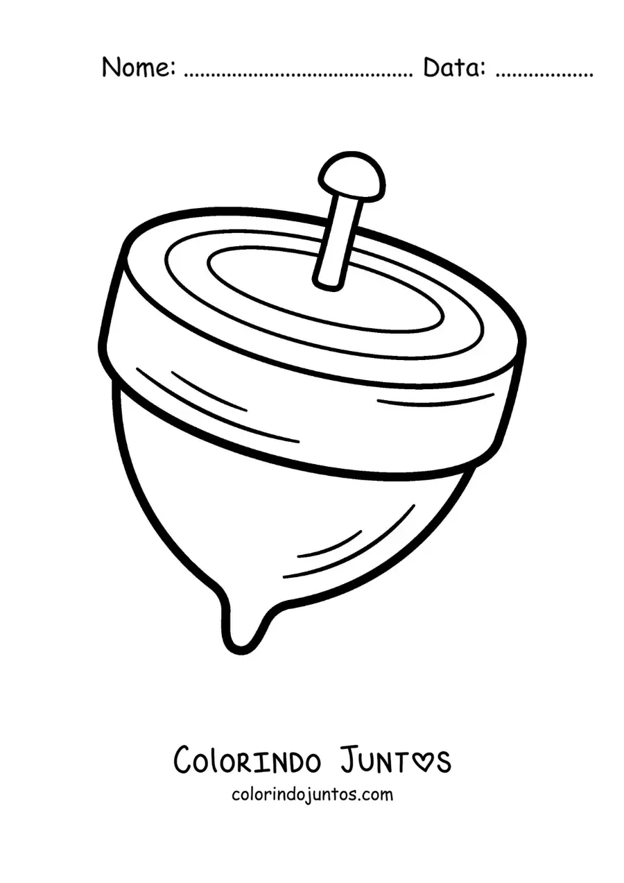 Desenho para colorir de um pião fácil