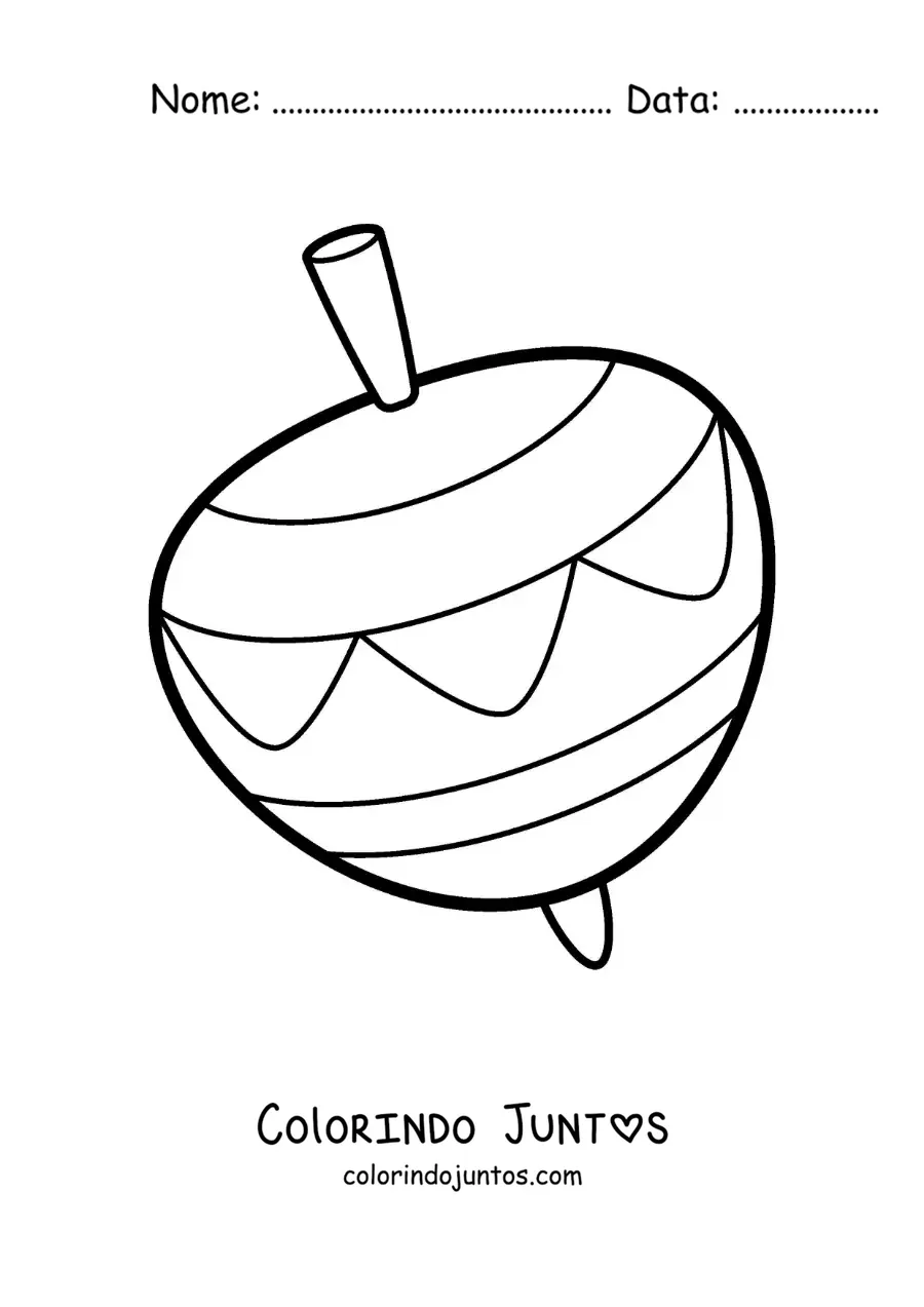 Desenho para colorir de um pião tradicional
