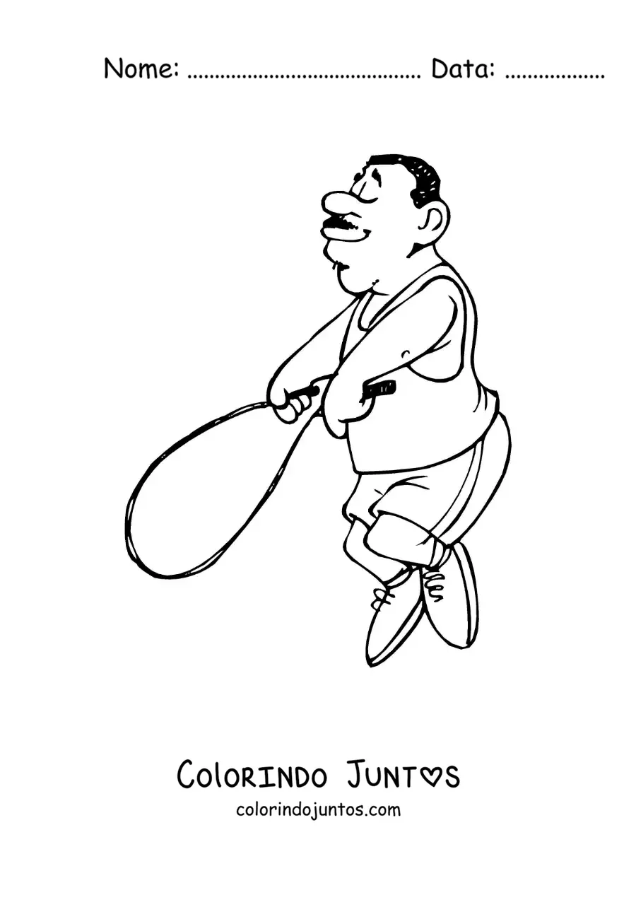 Desenho para colorir de desenho de um homem pulando corda
