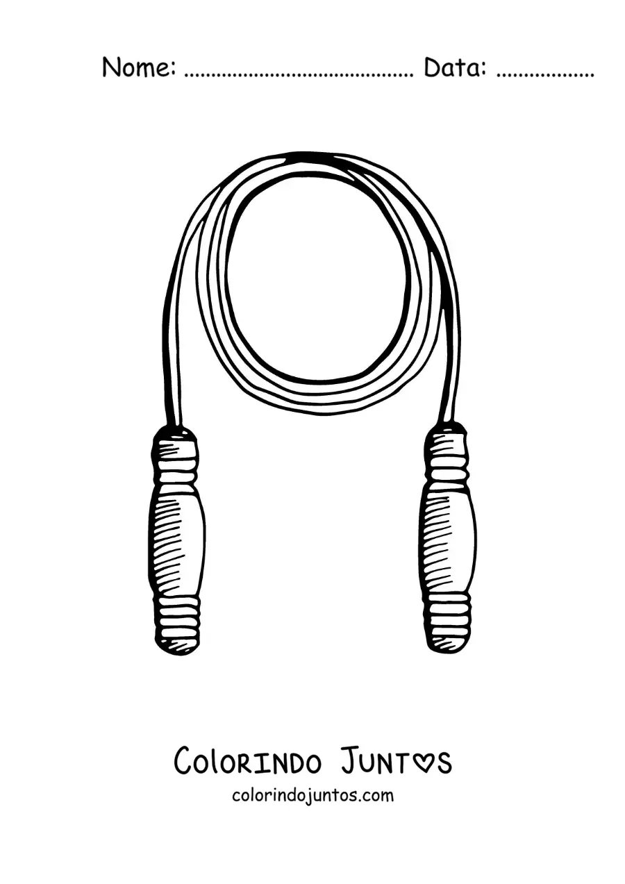 Desenho para colorir de corda de pular