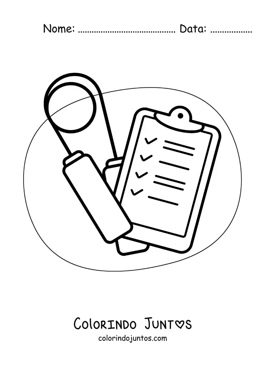 Desenho para colorir de corda de pular com rotina de exercícios