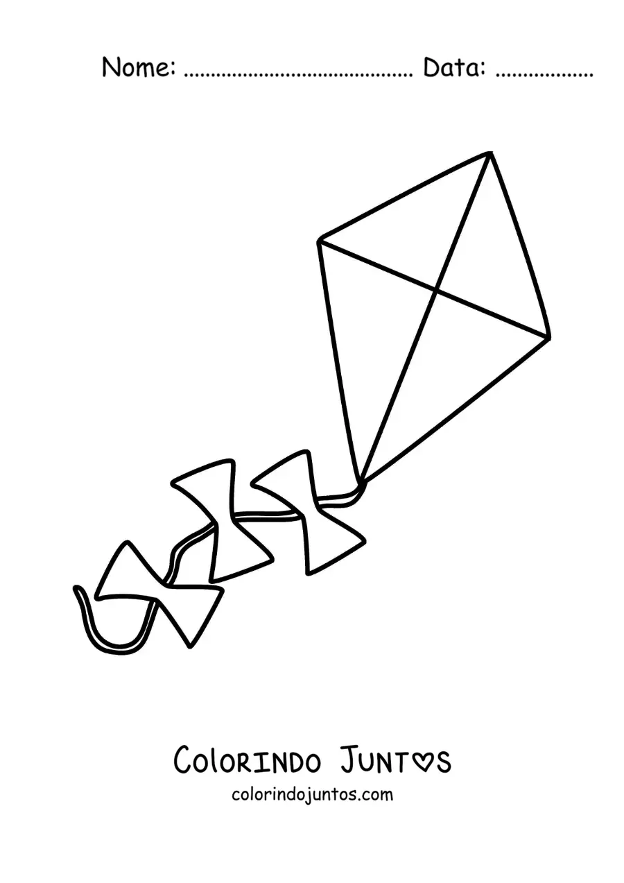 Desenho para colorir de uma pipa
