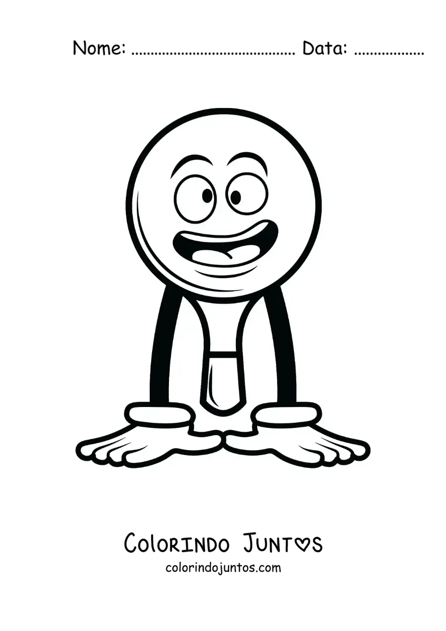 Desenho para colorir de raquete de pingue-pongue animada