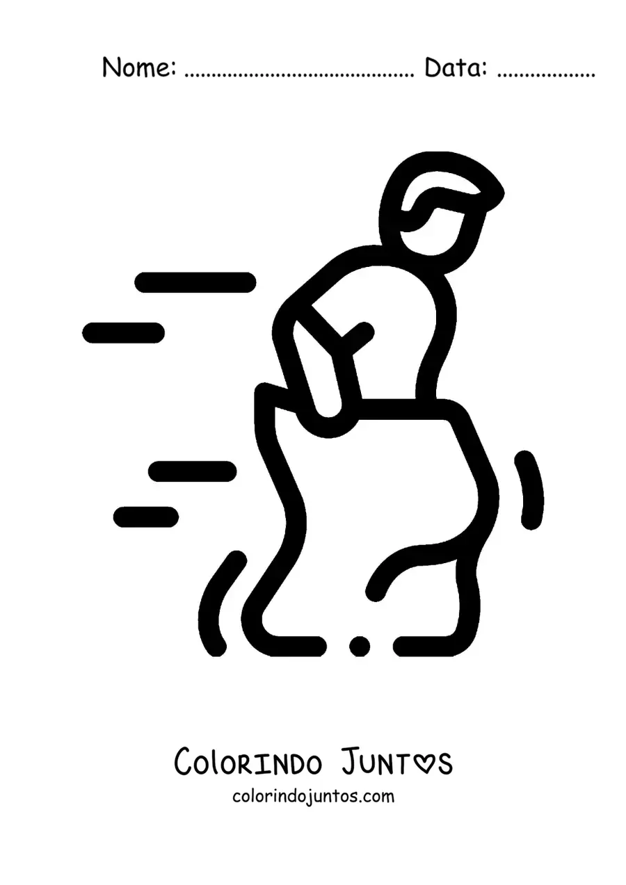 Desenho para colorir de emoji de corrida de sacos