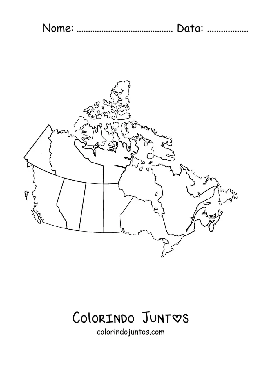 Desenho para colorir de mapa político da China
