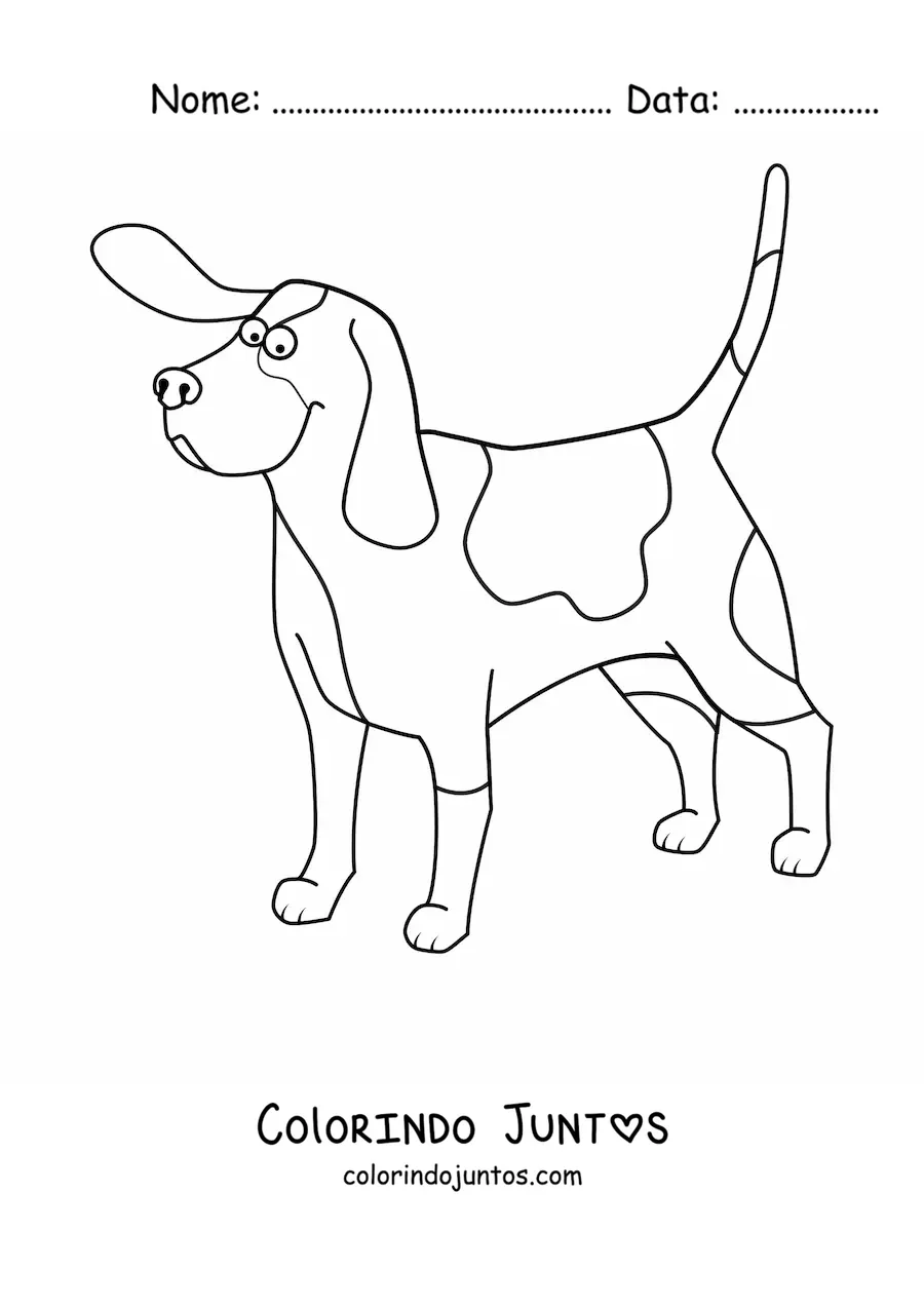 Desenho para colorir de um basset hound