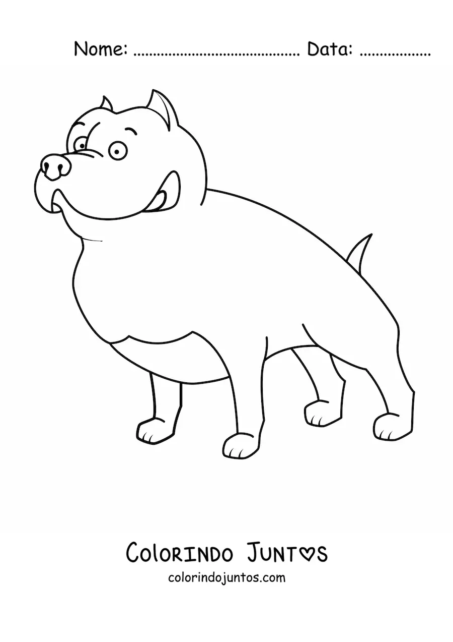 Desenho para colorir de um pitbull