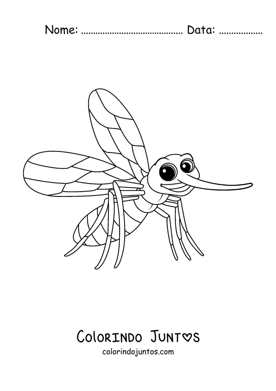 Desenho para colorir de um Aedes aegypti animado