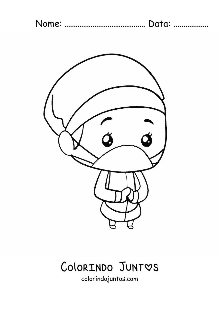 Desenho para colorir de um medico cirurgiao kawaii