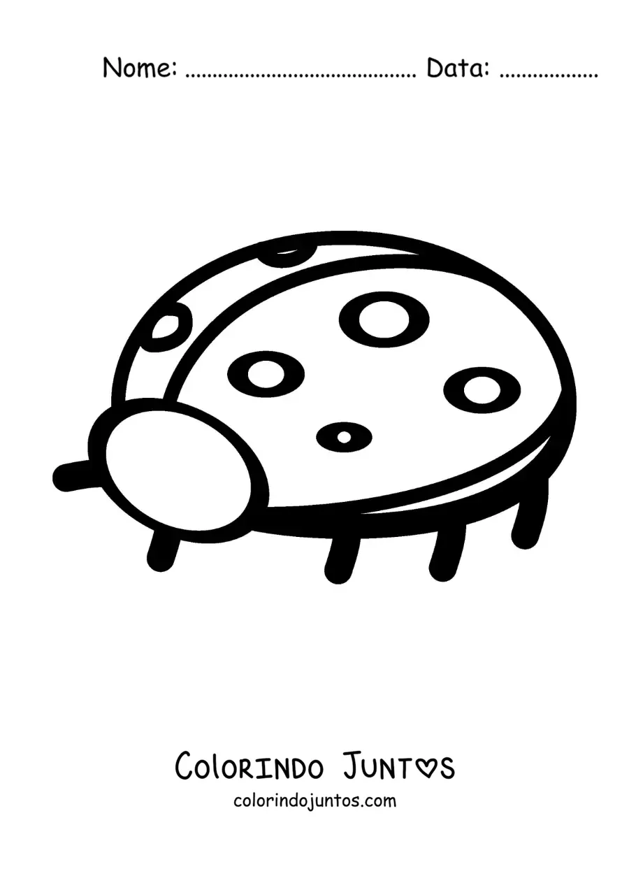 Desenho para colorir de uma joaninha fácil
