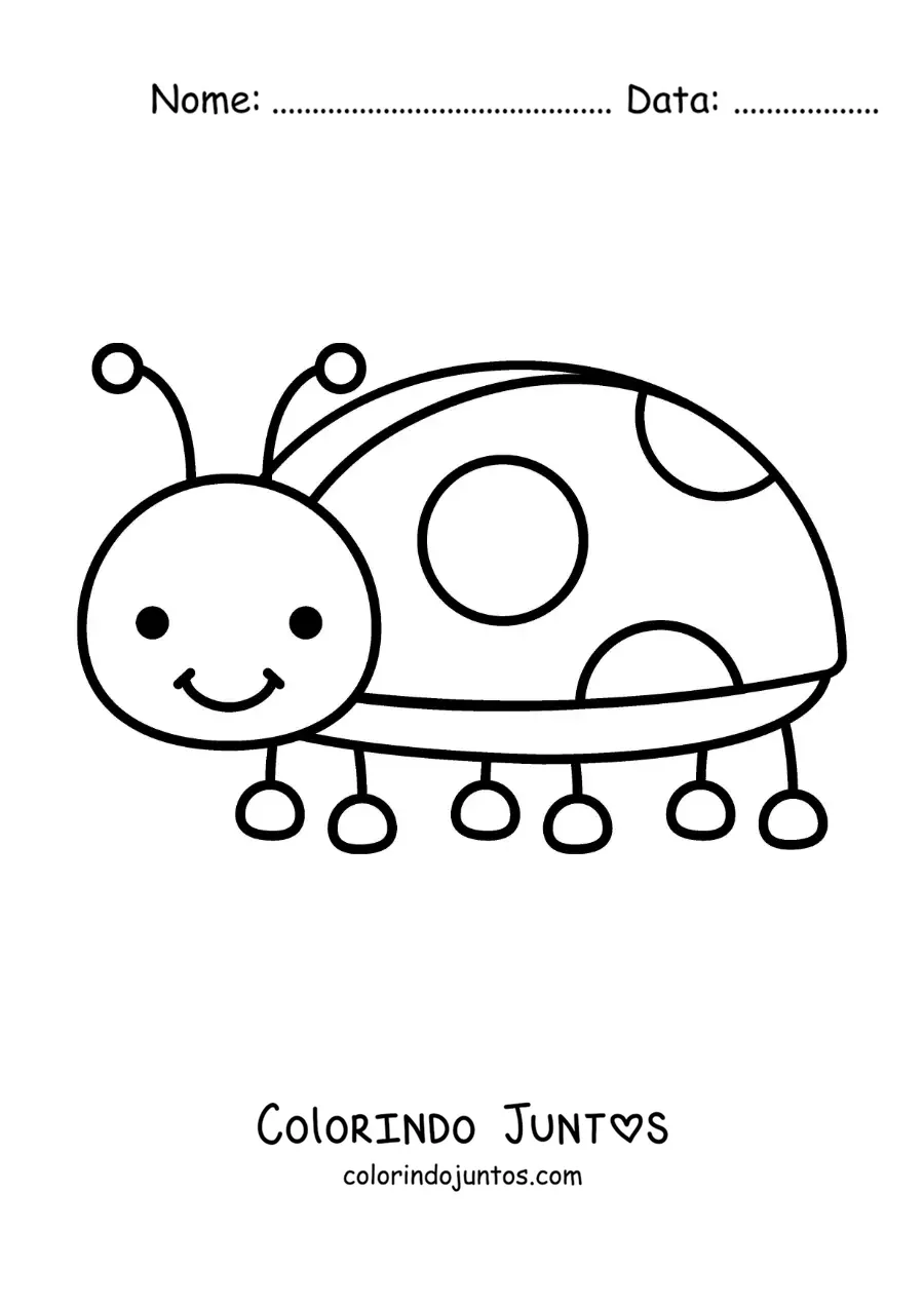 Desenho para colorir de uma joaninha infantil