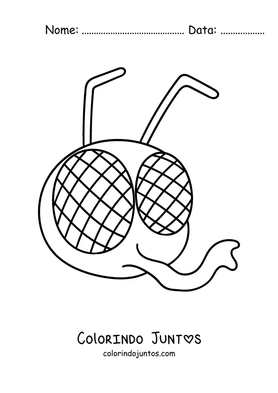Desenho para colorir do rosto de uma mosca