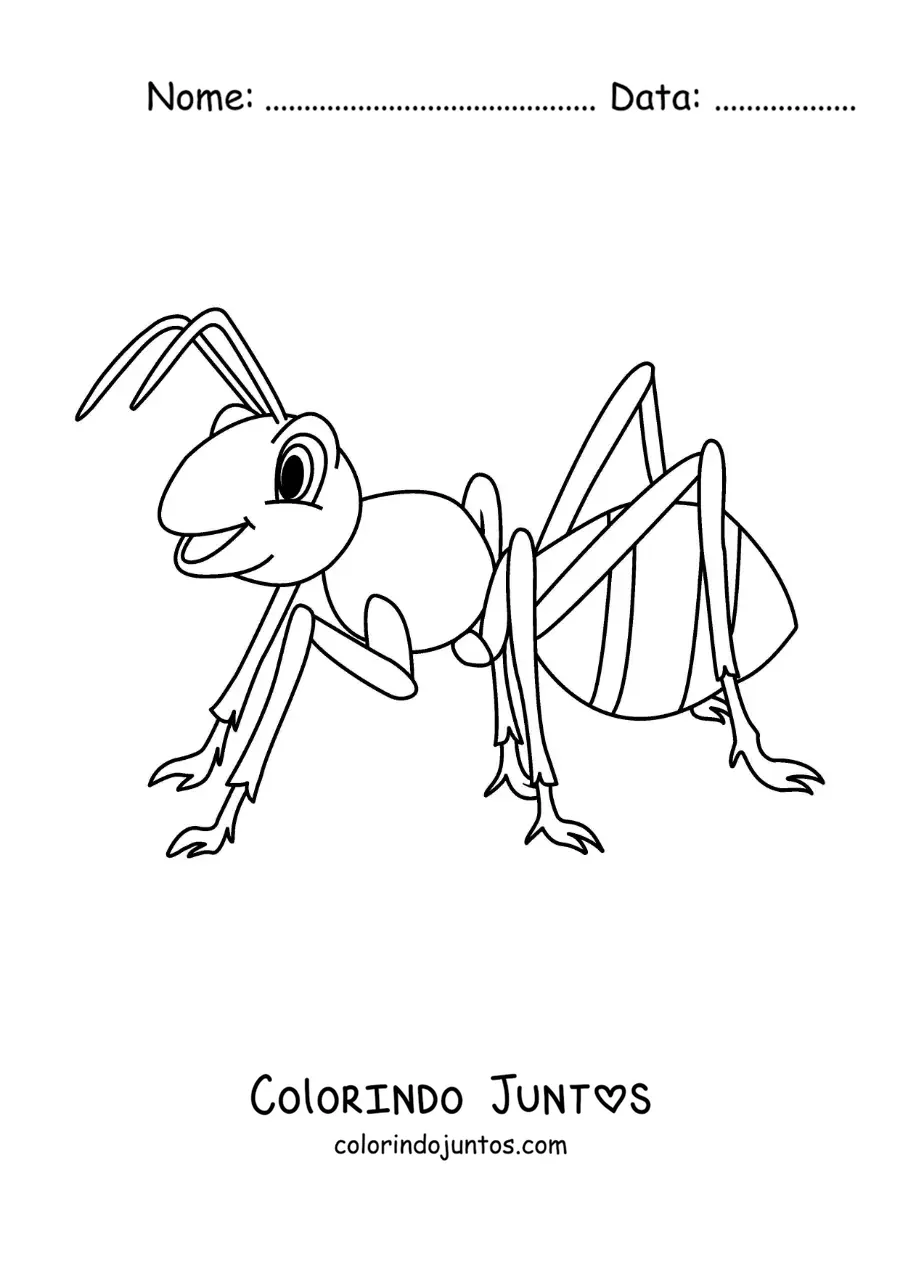 Desenho para colorir de uma formiga animada