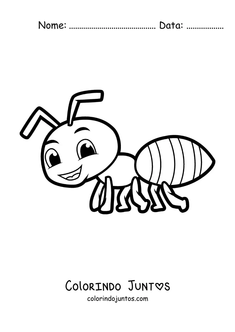 Desenho para colorir de uma formiga em desenho animado