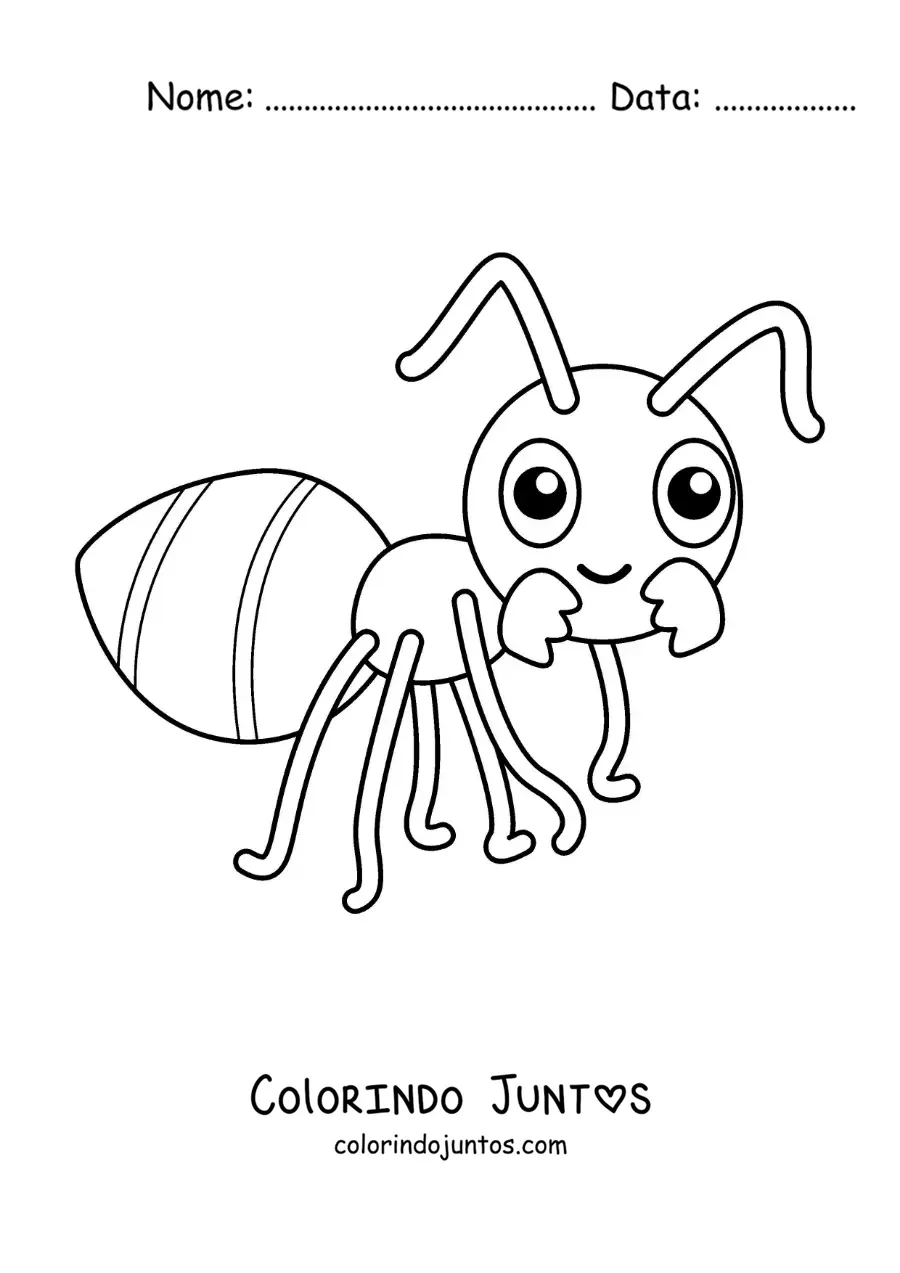 Desenho para colorir de uma formiga animada infantil