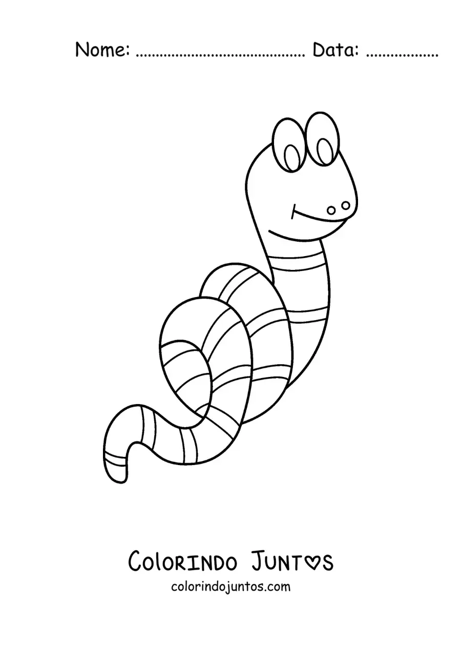 Desenho para colorir de minhoca animada