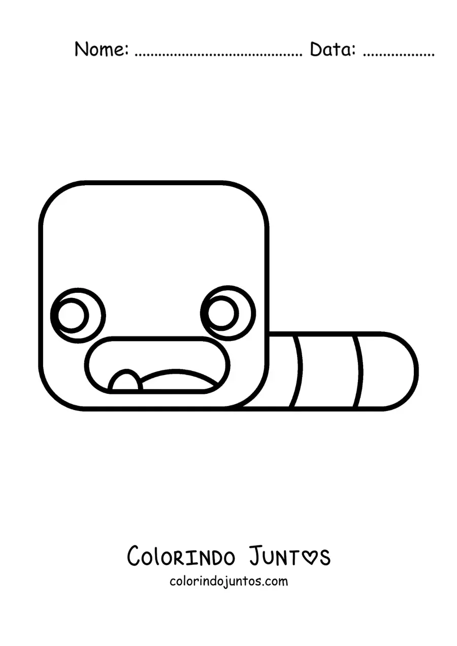 Desenho para colorir de minhoca engraçada animada