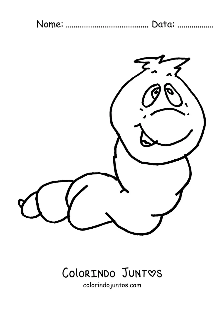 Desenho para colorir de desenho de uma minhoca