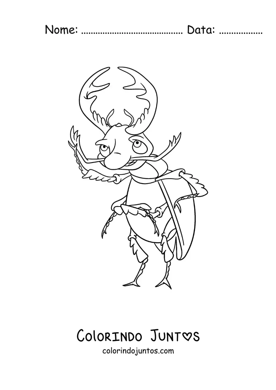 Desenho para colorir de besouro-veado bravo animado