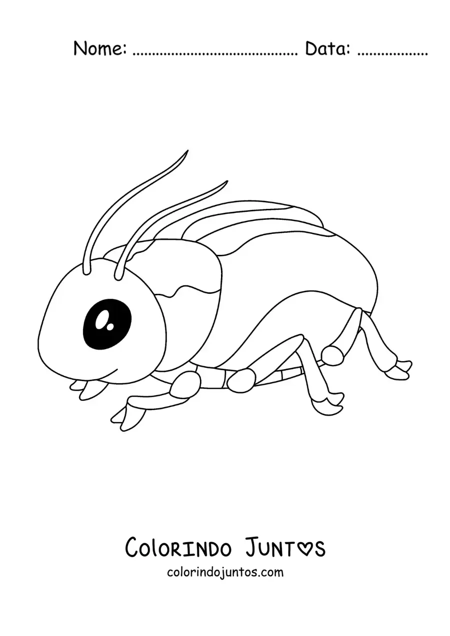 Desenho para colorir de besouro kawaii